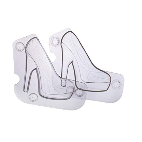 Große Größe 3D High Heel Schuh Schokoladen Form mit 4 Clips, DIY Crystal Jelly Lady Schuhe Form Süßigkeiten Kuchen Dekoration Desserts Fondant Modell Backwaren Werkzeug von HEEPDD