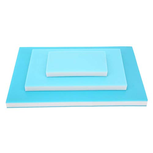 Gummi Carving Blöcke, 3-teiliger dreischichtiger blau weiß blauer PVC Stempelblock für DIY Bastelprojekte für Anfänger und Profis von HEEPDD