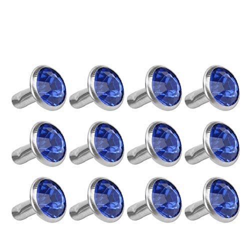 HEEPDD 100 Stücke Niet, B Acryl Diamant Niet 8 MM DIY Dekorative Stud Synthetische Kristall für Gepäck Schuhe Hüte Kleidung Dekoration(Tiefes Blau) von HEEPDD