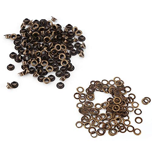 100pcs Ösen Set, Bronze Farbe Plain Ösen und Unterlegen scheiben Ösen Handwerk Nieten Lederhandwerk Tuch machen Reparatur dekorative Accessoires für Schuhe Handtaschen Hüte[5mm]Teile von HEEPDD