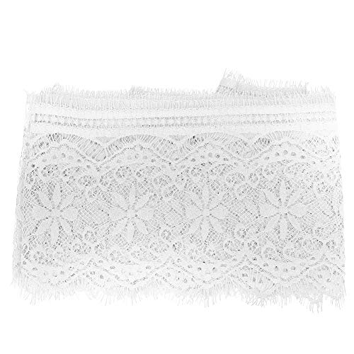 HEEPDD 3Yard Lace Ribbon, 5,71 Zoll Breite Polyester Seide Kleidung Stickerei Spitze Classic Long Lace Edge Trim Bänder DIY Nähzubehör für Hochzeitskleid Partykleidung(Weiß) von HEEPDD