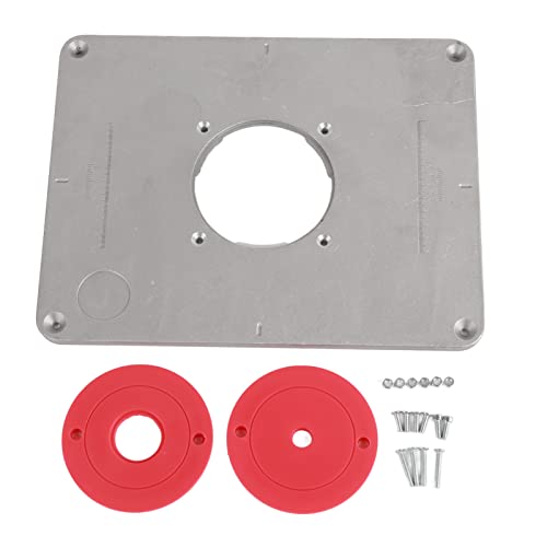 HEEPDD Aluminium Router Tisch Einlegeplatte mit 2 Einlegering Universal Trimmen Maschine Flip Board für Holzbearbeitung Graviermaschine 11,81 x 9,25 x 0,37 ZollWerkbänke von HEEPDD