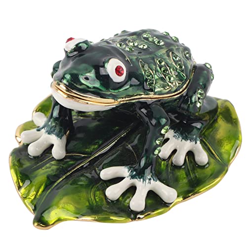 HEEPDD Froschform Schmuck Organizer, einzigartige Schmuck Schmuckschatulle mit reichem Emaille und funkelnden Strasssteinen, um Schmuck zu speichern Luxuriös für von HEEPDD