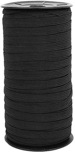 Gummi band, 8mm 100 yard Gummiband Band Schwere Stretch-Strick Elastische Spule DIY Gestrickte Elastische Seil Kleidung Nähzubehör(Schwarz) von HEEPDD