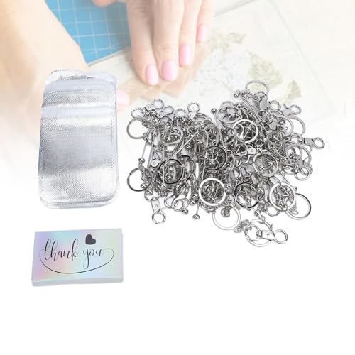 HEEPDD Komplettes Handwerkssatz, Metal Easy Customization Stylish Accessoire 40 Sets Perlenable Keychain -Riegel Wiederverschließbare Taschen für Handwerksanhänger. von HEEPDD