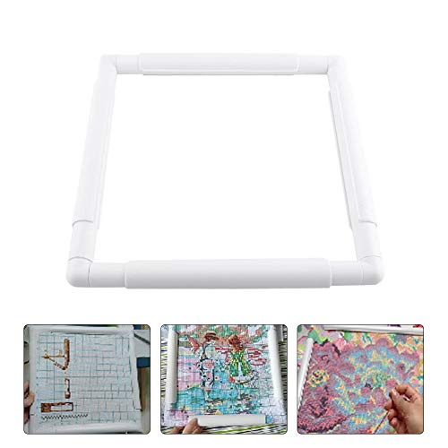 Quadratische Stickrahmen, Kunststoff Cross Stitch Hoop Nähen Hoop Stickerei Snap Frame Hoop für Stickerei Cross Stitch Quilting Needlepoint Tool(27.9×27.9cm) von HEEPDD