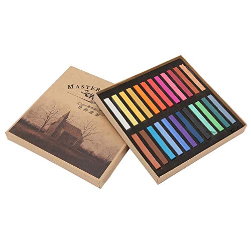 HEEPDD Square Artist Pastels, 24 36 48 Farbsortiment Weiche quadratische Pastellkreide-Skizzenquadrate für professionelle Pastellstudien Pastellgrafiken(24 Farben) von HEEPDD