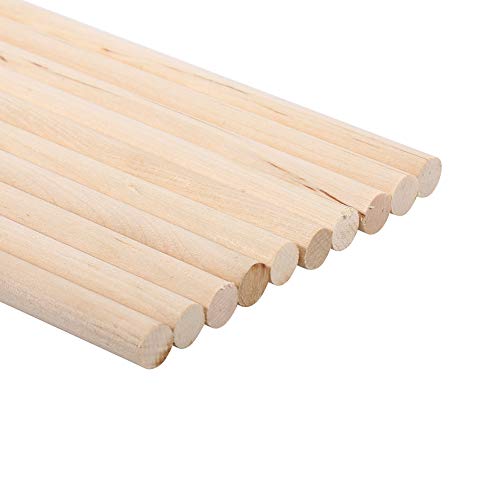 Holz-Bastelstäbe, Hochwertige Birke für DIY-Kunst- und Bastelprojekte. 10 Stück Kunststäbe mit 5 Größenoptionen, Ideal für den Sandtisch-Modellbau (10MM * 30CM) von HEEPDD