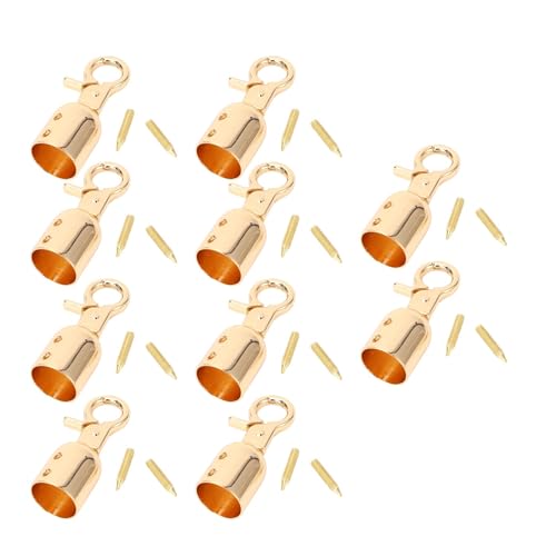 Seilende Stopper, 10 Sets Zinklegungs -Kabelend -Schnapphaken mit Langen Schrauben Stilvoller Elektroplierender Seilende Stopper für Taschen Schuhe Anhänger Kleidung Leder (GOLD) von HEEPDD