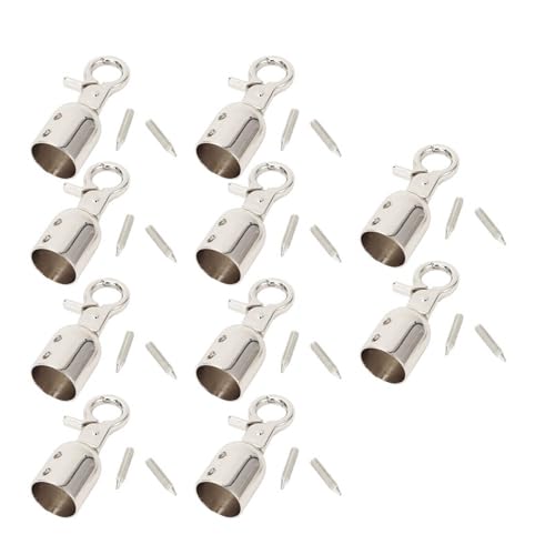 Seilende Stopper, 10 Sets Zinklegungs -Kabelend -Schnapphaken mit Langen Schrauben Stilvoller Elektroplierender Seilende Stopper für Taschen Schuhe Anhänger Kleidung Leder (SILVER) von HEEPDD