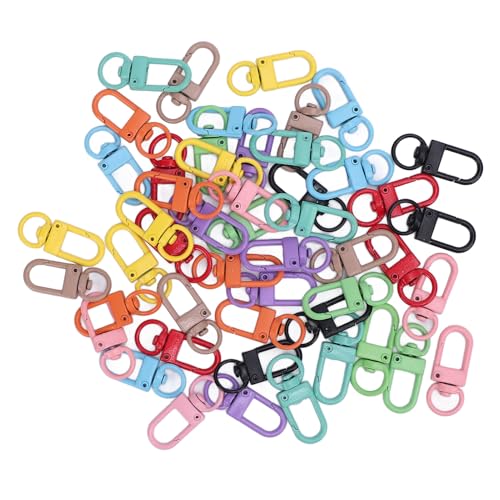 Snap Hooks, 50pcs 10 Farben Praktische Farbenfrohe Kompakte Snap -Hooks Multifunktionales Metall -Schwenkkrallenverschluss für Handwerksfabrik -Rucksackschlüsselkettenanhänger von HEEPDD