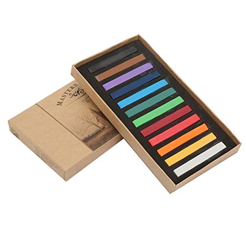 Square Artist Pastels, 24 36 48 Farbsortiment Weiche quadratische Pastellkreide-Skizzenquadrate für professionelle Pastellstudien Pastellgrafiken(12 Farben) von HEEPDD