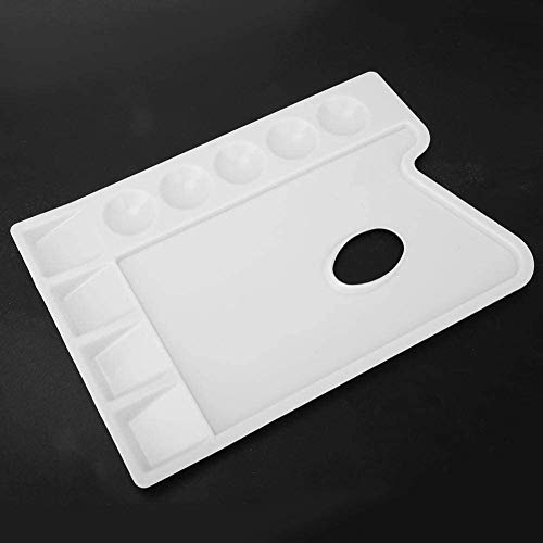 Weiße rechteckige Kunststoff-PVC-Verdickungspalette Vertiefungen für Aquarell-Acryl-Ölfarbe Mischen von Farben Waschbarer Halter für feine HandwerkskünstlerMalkästen von HEEPDD