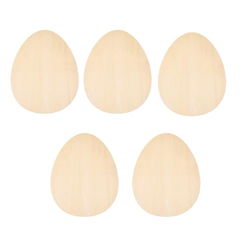 5pieces Unvollendete Holzscheiben Hasen Eier Form Holzausschnitte Zum Malerei Bastelhänge Dekoration Party Supply von HEEZOU