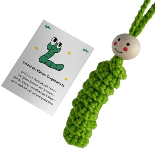 Handgehäkelte Sorgenraupen mit Komfortkarte, sensorisches Spielzeug für Stressabbau, Gesundheit, tragbare Geschenkkarte Handgehäkelte Sorgenraupen mit Komfortkarte, sensorisches Spielzeug für Stressabbau, Gesundheit, tragbare Geschenkkarte von HEEZOU