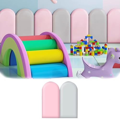 HEFJIAYCIQ Gepolsterte Wandpaneele Für Kinder, 3D Selbstklebende Innenraumdekoration, Wandaufkleber Für Schlafzimmer/Wohnzimmer,Pink Set,100x50cm von HEFJIAYCIQ