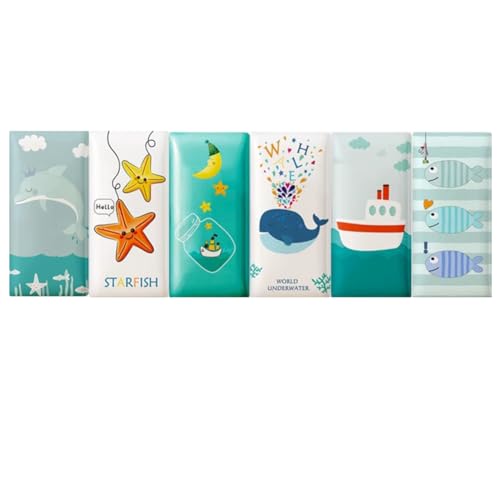 HEFJIAYCIQ Gepolsterte Wandpaneele Für Kinder, 3D Selbstklebende Innenraumdekoration, Wandaufkleber Für Schlafzimmer/Wohnzimmer,Seabed World Set,100x50cm von HEFJIAYCIQ