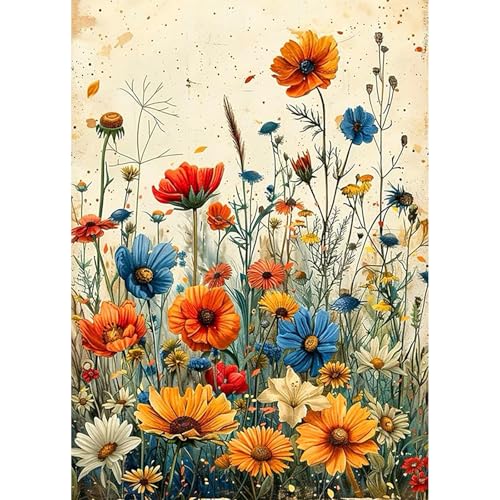 HEIBAGO 5D Diamond Painting, Blume Full Drill Diamant Painting Sets Für Erwachsene Anfänger, DIY Cross Embroidery Diamant Kunst Landschaft Diamond Art Bilder Für Home Wand Dekor 30 * 40cm von HEIBAGO