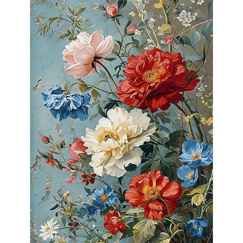 HEIBAGO 5D Diamond Painting, Blumen Full Drill Diamant Painting Sets Für Erwachsene Anfänger, DIY Cross Embroidery Diamant Kunst Landschaft Diamond Art Bilder Für Home Wand Dekor 30 * 40cm von HEIBAGO