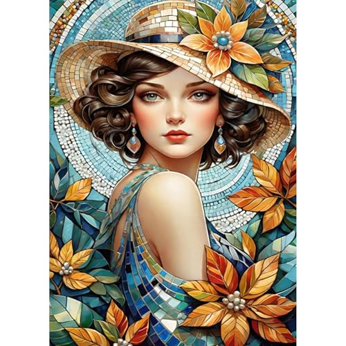 HEIBAGO Diamond Painting Für Anfänger, 5D Schönheit Frauen Full Drill Diamant Painting Erwachsene, DIY Cross Embroidery Diamant Kunst Sets Blume Diamond Art Bilder Für Wanddekor 30 * 40cm von HEIBAGO