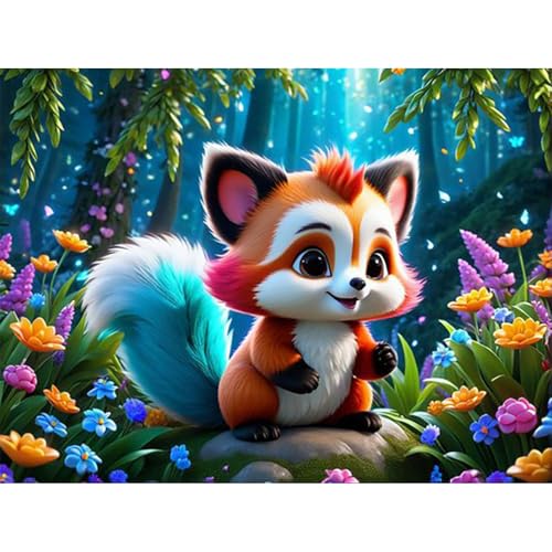 HEIBAGO Eichhörnchen Diamond Painting Für Anfänger, 5D Blumen Full Drill Diamant Painting Erwachsene, DIY Cross Embroidery Diamant Kunst Sets Tiere Diamond Art Bilder Für Gifts, Wanddekor 30 * 40cm von HEIBAGO