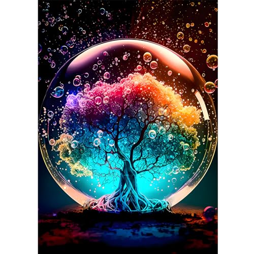 HEIBAGO Fantasie Baum Diamond Painting Erwachsene, 5D Landschaft Diamant Painting Bilder Erwachsene Anfänger, DIY Diamant Kunst Baum Diamant Malerei Bilder für Wanddekor 30x40cm von HEIBAGO