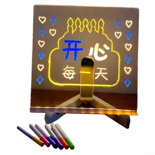 Uitwisbare Lichtgevende Acrylicing Schoolbord Schrijfbord Inclusief Pen en Stand Schrijfbord Kleur Pennen Stand (2) von HEIBTENY