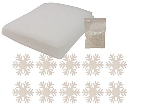 Heitmann Deco Schnee-Set - Deko-Schneeflocken, Kunstschnee-Pulver, Decke aus Schnee-Watte - Winter-Dekoration - Weihnachtsdeko von HEITMANN DECO