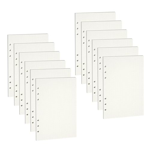 HEIYUET 10 Pack Nachfüllbares A5 Papier Gepunktet, 450 Blätter A5 Planer Einlagen, 6 Löch A5 Nachfüllpapier Dot Refill Paper Nachfülleinlagen für A5 Notizbuch, 6 Löch Ringmappe von HEIYUET