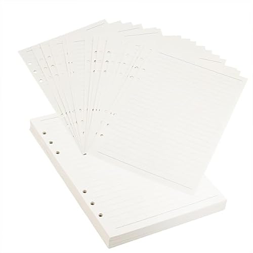 HEIYUET 10 Pack Nachfüllbares A5 Papier Liniert, 450 Blätter A5 Planer Einlagen, 6 Löch A5 Nachfüllpapier Lined Refill Paper Nachfülleinlagen für A5 Notizbuch, 6 Löch Ringmappe von HEIYUET