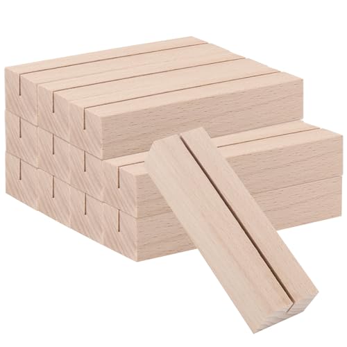 HEIYUET 12 Stück Kartenhalter Holz, 10x3x2cm Tischkartenhalter, Kartenständer, Menükartenhalter, Fotohalter Holz für Hochzeiten, Restaurants, Bankette, Partys, Fotoständer von HEIYUET