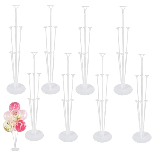 HEIYUET 8 Stück Ballonständer, Luftballons Halter Balloon Stand Kit, Ballon Stick Halter Ballon Zubehör für Party Dekoration, Geburtstag, Hochzeitsdekoration von HEIYUET