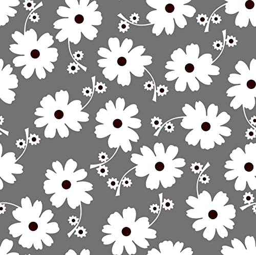 HEKO PANELS Stoff Oxford Wasserdichte Meterware Canvas-Stoff Polyester Stoff Zum Nähen Nähstoffe Möbelstoffe Dekostoffe Handwerken Wasserabweisend Blickdicht Blumen Grau Anthrazit 100 x 155 cm von HEKO PANELS