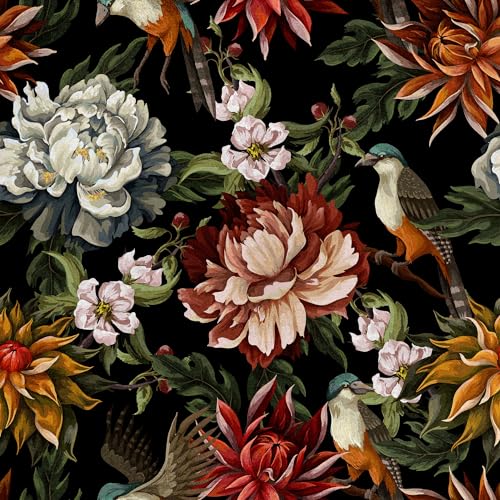 HEKO PANELS Samt Stoff Meterware Dekostoff Bedruckt Möbelstoff Polsterstoff Samtstoff Velvet Polyester Stoffe Zum Nähen Wasserabweisend Royal Pfingstrosen Vögel 140 x 200 cm RDX649 HEKO PANELS Samt Stoff Meterware Dekostoff Bedruckt Möbelstoff Polsterstoff Samtstoff Velvet Polyester Stoffe Zum Nähen Wasserabweisend Royal Pfingstrosen Vögel 140 x 200 cm RDX649 von HEKO PANELS