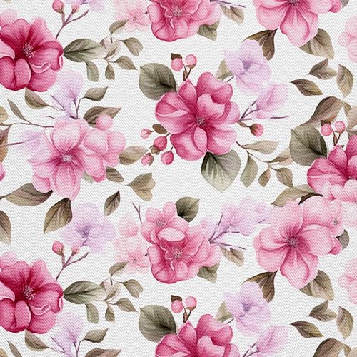 HEKO PANELS Stoff Oxford Wasserdichte Meterware Canvas-Stoff Polyester Nähstoff Dekostoffe Handwerken Wasserabweisend Blickdicht Blumenmuster Blumen Aquarell Wasserfarbe 3 Meter 155 x 300 cm DX2458 von HEKO PANELS