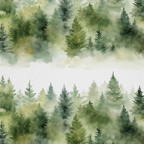 HEKO PANELS Stoff Oxford Wasserdichte Meterware Canvas-Stoff Polyester Nähstoff Dekostoffe Handwerken Wasserabweisend Blickdicht Wald Landschaft Aquarell Wasserfarbe 3 Meter 155 x 300 cm DX3031 von HEKO PANELS