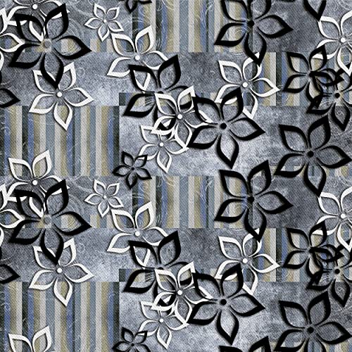 HEKO PANELS Stoff Oxford Wasserdichte Meterware Canvas-Stoff Polyester Stoff Zum Nähen Nähstoffe Dekostoffe Wasserabweisend Blickdicht Blumen Grau Anthrazit 5 Meter 155 x 500 cm von HEKO PANELS