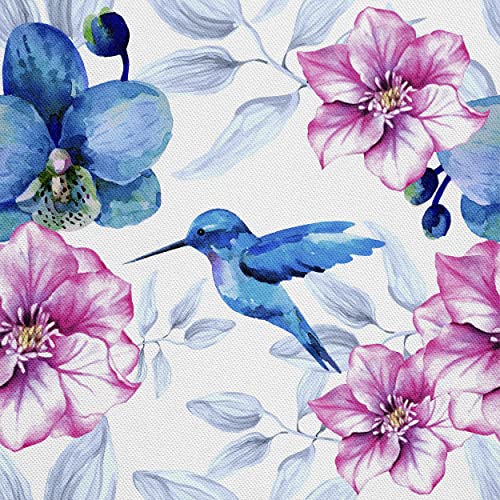 HEKO PANELS Stoff Oxford Wasserdichte Meterware Canvas-Stoff Polyester Stoff Zum Nähen Nähstoffe Dekostoffe Wasserabweisend Blickdicht Blumen Kolibri 1 Meter 155 x 100 cm von HEKO PANELS