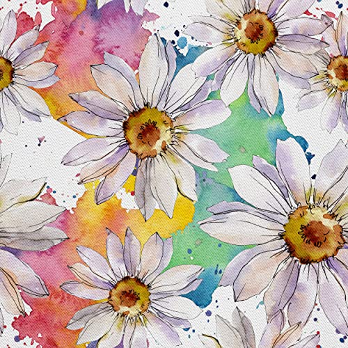 HEKO PANELS Stoff Oxford Wasserdichte Meterware Canvas-Stoff Polyester Stoff Zum Nähen Nähstoffe Dekostoffe Wasserabweisend Blickdicht Gänseblümchen Blumen 1 Meter 155 x 100 cm von HEKO PANELS