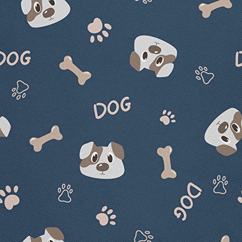 HEKO PANELS Stoff Oxford Wasserdichte Meterware Canvas-Stoff Polyester Stoff Zum Nähen Nähstoffe Dekostoffe Wasserabweisend Blickdicht Pfoten Knochen Hunde 2 Meter 155 x 200 cm von HEKO PANELS