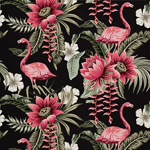 HEKO PANELS Stoff Oxford Wasserdichte Meterware Canvas-Stoff Polyester Stoff Zum Nähen Nähstoffe Dekostoffe Wasserabweisend Blickdicht Tropen Flamingos 5 Meter 155 x 500 cm von HEKO PANELS