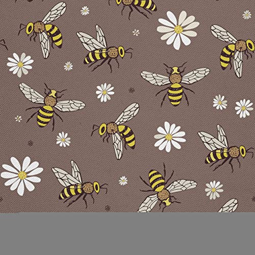 HEKO PANELS Stoff Oxford Wasserdichte Meterware Canvas-Stoff Polyester Stoff Zum Nähen Nähstoffe Möbelstoffe Dekostoffe Handwerken Wasserabweisend Blickdicht Biene Blumen 3 Meter 155 x 300 cm von HEKO PANELS