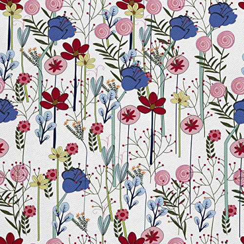 HEKO PANELS Stoff Oxford Wasserdichte Meterware Canvas-Stoff Polyester Stoff Zum Nähen Nähstoffe Möbelstoffe Dekostoffe Handwerken Wasserabweisend Blickdicht Blumen Bunt 1 Meter 155 x 100 cm von HEKO PANELS