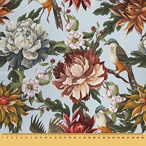 HEKO PANELS Stoff Oxford Wasserdichte Meterware Canvas-Stoff Polyester Stoff Zum Nähen Nähstoffe Möbelstoffe Dekostoffe Handwerken Wasserabweisend Blickdicht Blumen Bunt Vintage 100 x 155 cm von HEKO PANELS