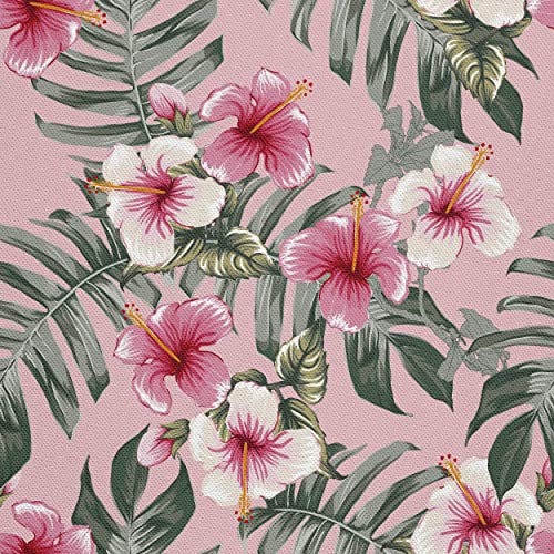 HEKO PANELS Stoff Oxford Wasserdichte Meterware Canvas-Stoff Polyester Stoff Zum Nähen Nähstoffe Möbelstoffe Dekostoffe Handwerken Wasserabweisend Blickdicht Blumen Hibiskus 5 Meter 155 x 500 cm von HEKO PANELS