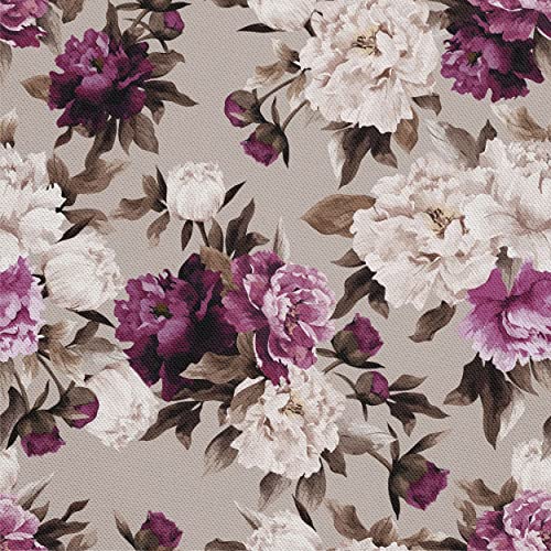 HEKO PANELS Stoff Oxford Wasserdichte Meterware Canvas-Stoff Polyester Stoff Zum Nähen Nähstoffe Möbelstoffe Dekostoffe Handwerken Wasserabweisend Blickdicht Blumen Lila 1 Meter 155 x 100 cm von HEKO PANELS