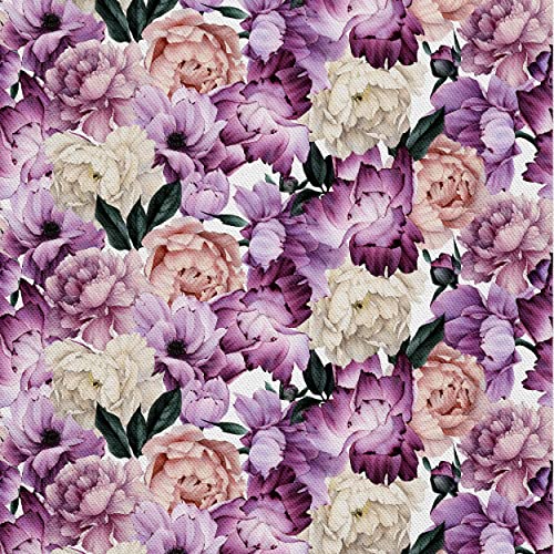 HEKO PANELS Stoff Oxford Wasserdichte Meterware Canvas-Stoff Polyester Stoff Zum Nähen Nähstoffe Möbelstoffe Dekostoffe Handwerken Wasserabweisend Blickdicht Blumen Pfingstrosen 1 Meter 155 x 100 cm von HEKO PANELS