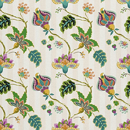 HEKO PANELS Stoff Oxford Wasserdichte Meterware Canvas-Stoff Polyester Stoff Zum Nähen Nähstoffe Möbelstoffe Dekostoffe Handwerken Wasserabweisend Blickdicht Blumen Vintage 3 Meter 155 x 300 cm von HEKO PANELS