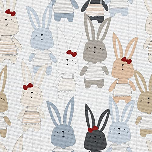 HEKO PANELS Stoff Oxford Wasserdichte Meterware Canvas-Stoff Polyester Stoff Zum Nähen Nähstoffe Möbelstoffe Dekostoffe Handwerken Wasserabweisend Blickdicht Kaninchen Bunny 1 Meter 155 x 100 cm von HEKO PANELS