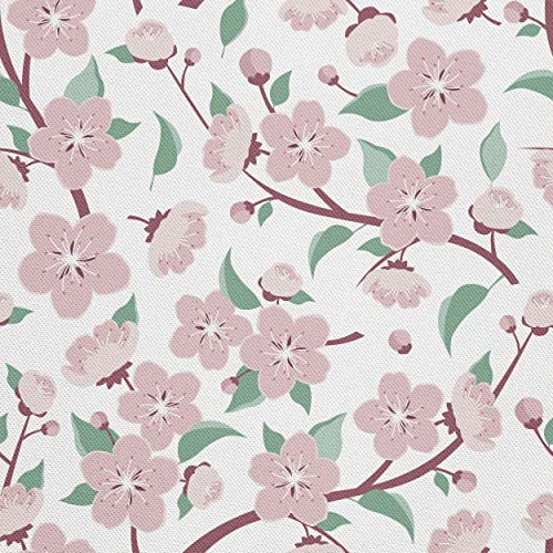 HEKO PANELS Stoff Oxford Wasserdichte Meterware Canvas-Stoff Polyester Stoff Zum Nähen Nähstoffe Möbelstoffe Dekostoffe Wasserabweisend Blickdicht Blumen Apfelblüten 3 Meter 155 x 300 cm von HEKO PANELS